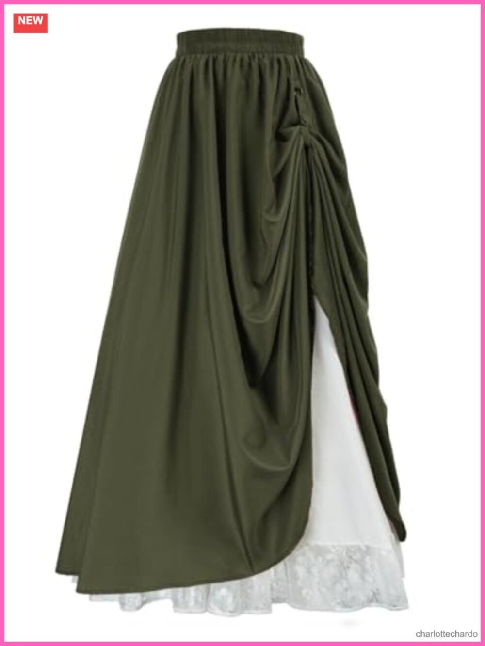 Women's Double Layered Maxi Skirt Renaissance Medieval Fairy Style